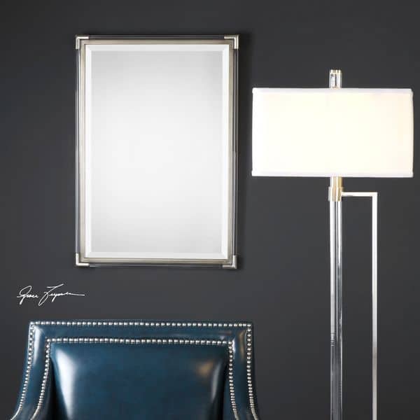 slide 2 of 2, Uttermost Mackai Metallic Silver Mirror - 22.875x32.75x1.375