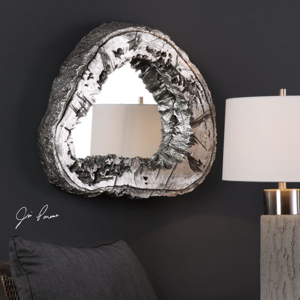 Uttermost Woodrum Tree Mirror - silver - 25.75x22.25x4.25