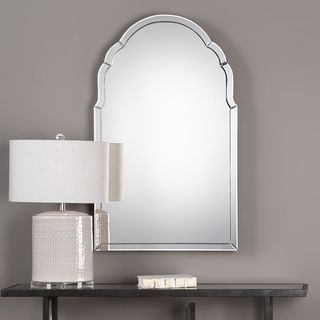 Uttermost Brayden Frameless Arched Mirror - Black - 24x40x0.75