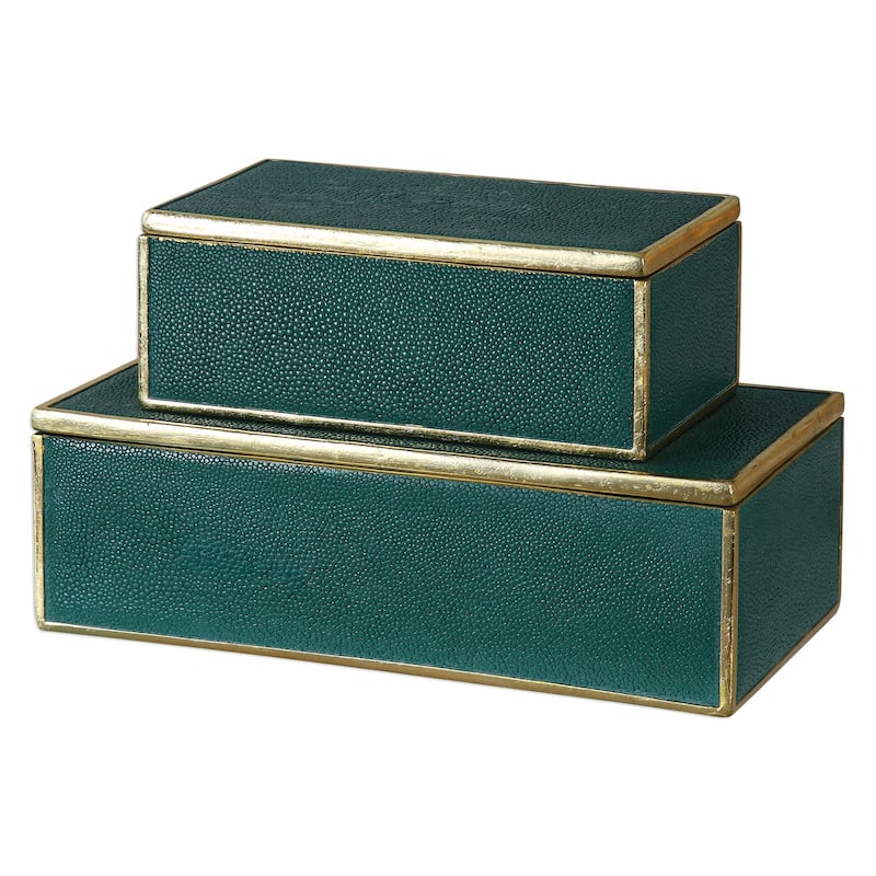 Uttermost Karis Emerald Green Boxes (Set of 2)