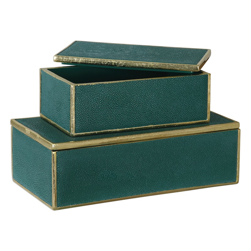 Uttermost Karis Emerald Green Boxes (Set of 2)