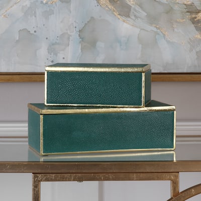 Uttermost Karis Emerald Green Boxes (Set of 2)