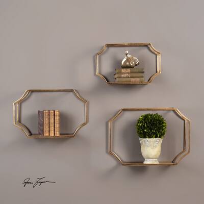 Uttermost Lindee Gold Wall Shelves (Set of 3)