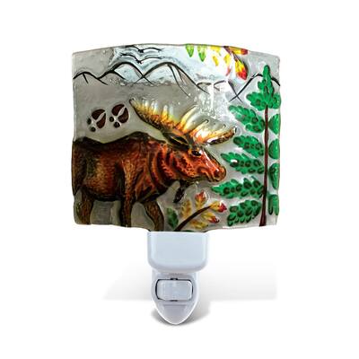 Puzzled Multicolored Glass Moose-themed Nightlight