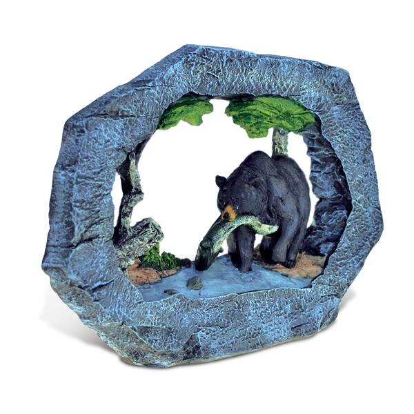 Shop Puzzled The Wild Green Stone Black Bear Decor Sculpture