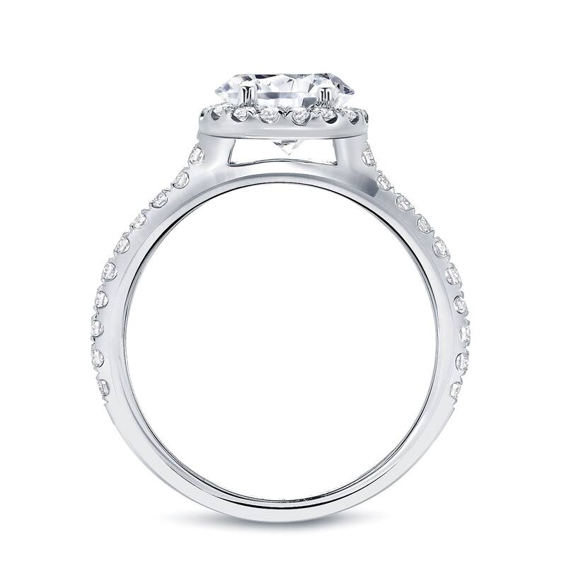 Auriya 1 1/3ctw Round Halo Diamond Engagement Ring 14k Gold Certified