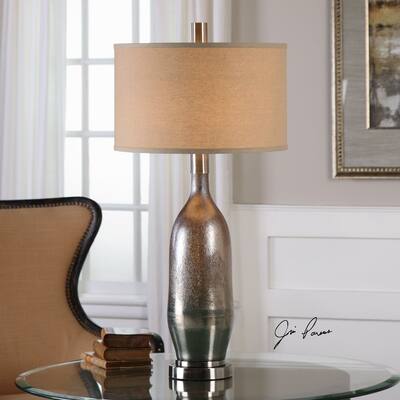 Uttermost Basola Olive Gray Glass Table Lamp