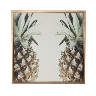 Sylvie Pineapple Gold Framed Canvas Wall Art