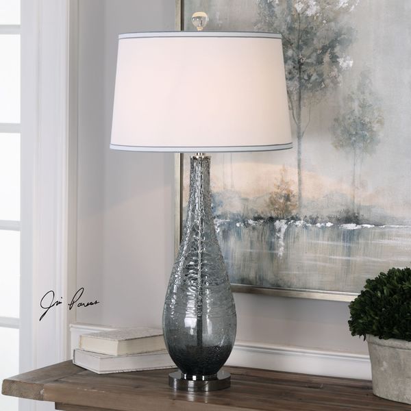 Shop Uttermost Serano Gray Glass Table Lamp Free Shipping Today