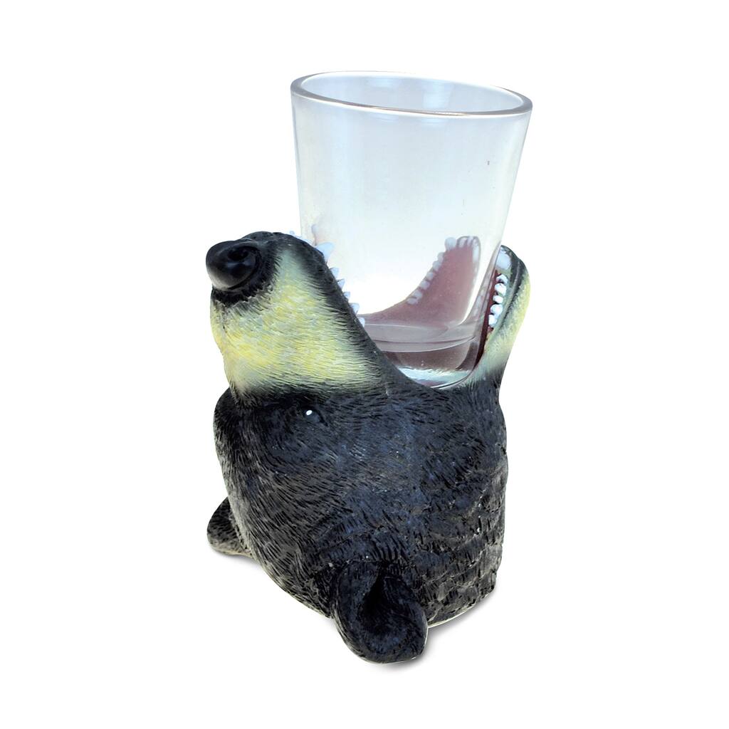 Puzzled Animal-theme Black Bear Cool Animal Head Shot Glass