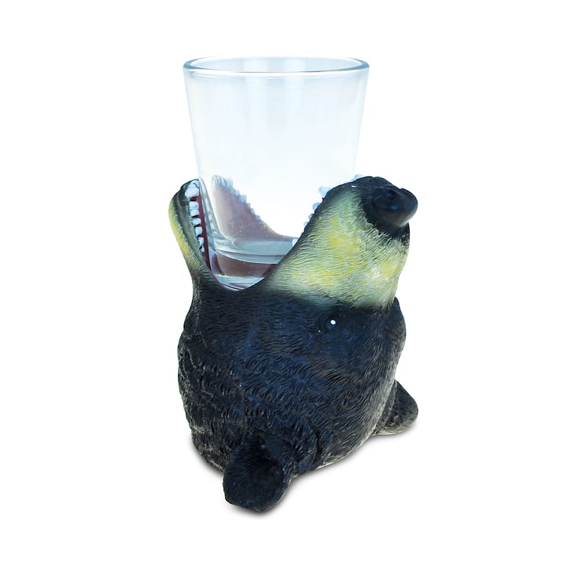 Puzzled Animal-theme Black Bear Cool Animal Head Shot Glass