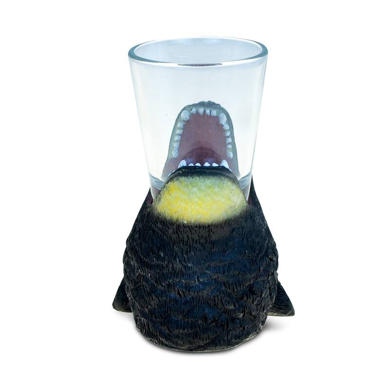 Puzzled Animal-theme Black Bear Cool Animal Head Shot Glass