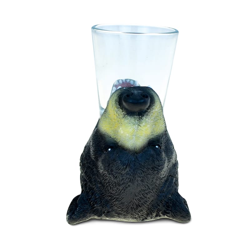 Puzzled Animal-theme Black Bear Cool Animal Head Shot Glass