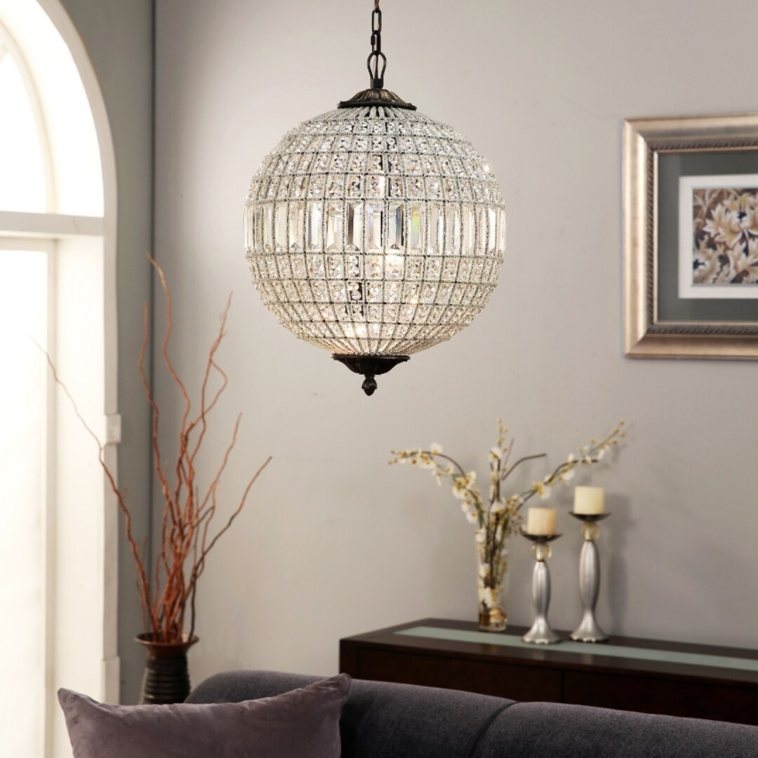 Abbyson Addison Circular Crystal Chandelier (Addison) - Chandeliers For Bedrooms by Overstock.com