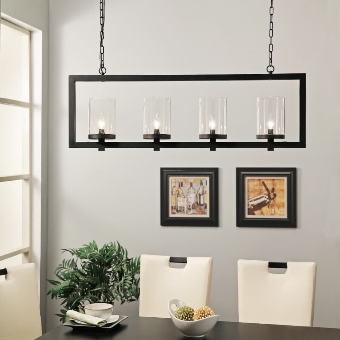 Abbyson Grayson 4-light Black Chandelier (Grayson) - Chandeliers For Bedrooms by Overstock.com