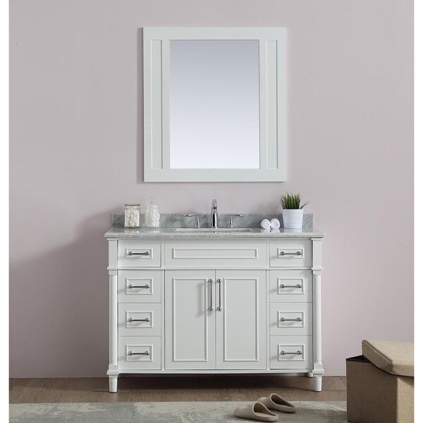 Shop Continental Collection 48-inch Marble Top Single Sink Vanity ...