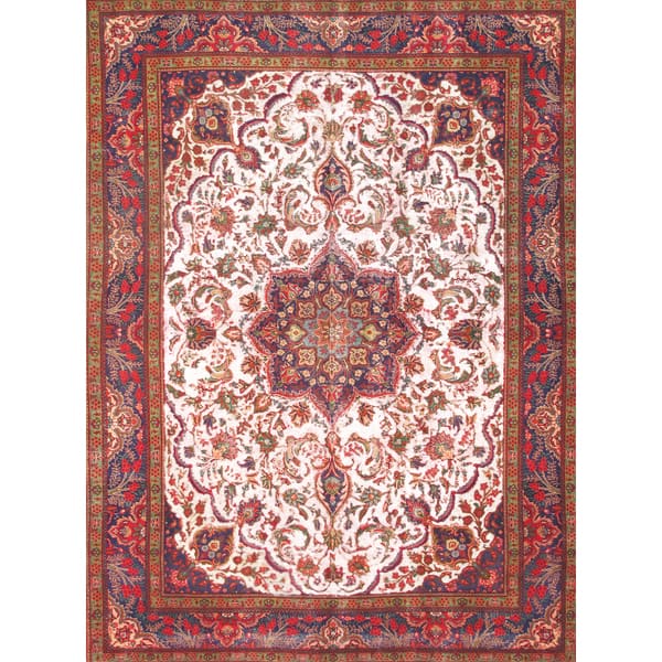 slide 2 of 5, Pasargad Home Vintage Overdyed Collection Hand-knotted Wool Red Area Rug- 9'6 x 12'8 - 10' x 14'
