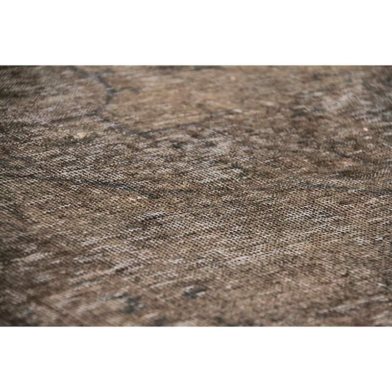 Hand-knotted Vintage Grey Overdyed Wool Area Rug (9'7 x 12'6) - 10' x 14'