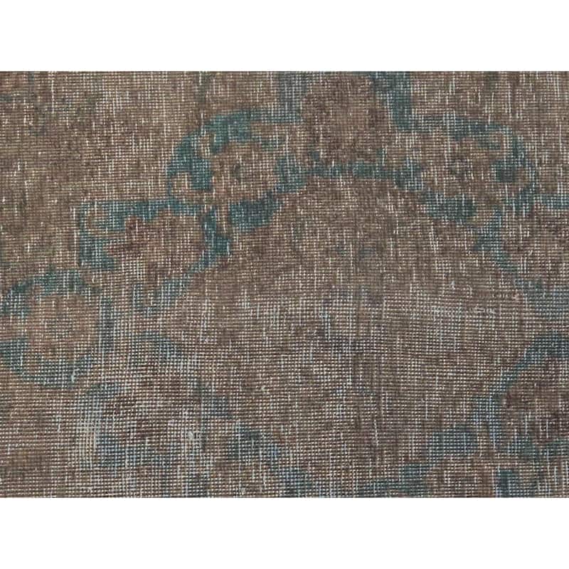 Hand-knotted Vintage Grey Overdyed Wool Area Rug (9'7 x 12'6) - 10' x 14'