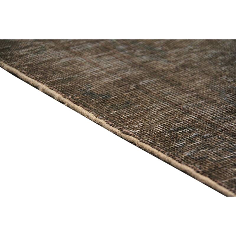 Hand-knotted Vintage Grey Overdyed Wool Area Rug (9'7 x 12'6) - 10' x 14'