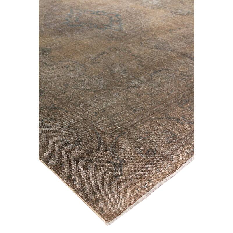 Hand-knotted Vintage Grey Overdyed Wool Area Rug (9'7 x 12'6) - 10' x 14'