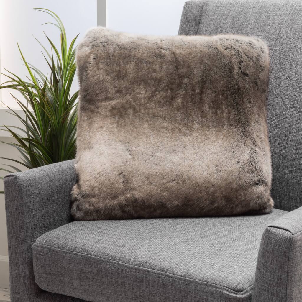 Elise Faux Fur 18-inch Square Throw Pillow by Christopher Knight Home