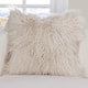PoloGear Off-white Washable Faux-Fur Llama Square Accent Pillow - 26 x 26