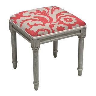 Vanity Stool Red Online At Our Best Living Room Jacobean Multicolor Fl Linen And Vanity Stool With Rustic Grey Finish Wood