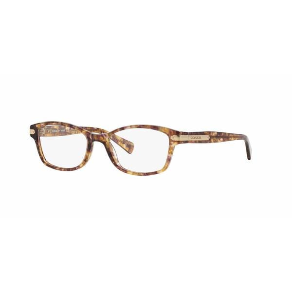 Coach Womens Hc6065 5287 Light Brown Plastic Rectangle Eyeglasses Free Shipping Today