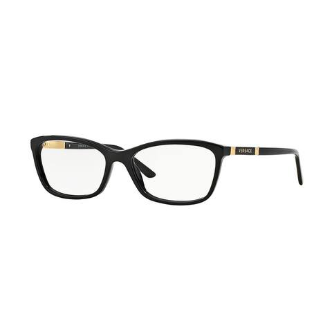 Versace Womens GB1 Black Plastic Rectangle Eyeglasses