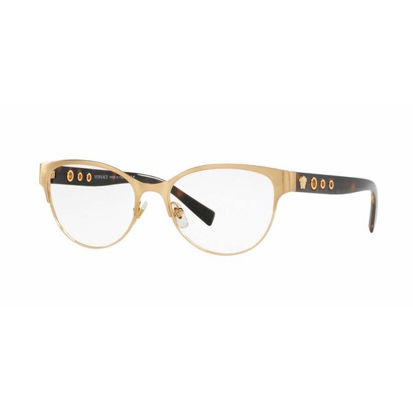 Shop Versace Womens Ve1237 1352 Gold Metal Oval Eyeglasses