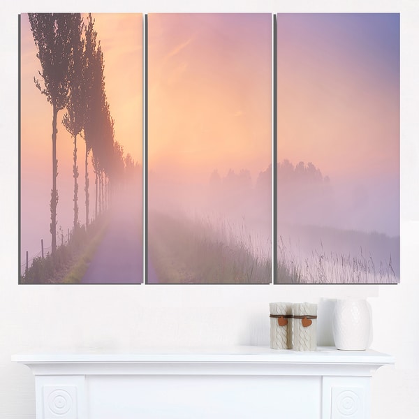 Foggy Sunrise In The Netherlands Extra Large Glossy Metal Foggy Sunrise In The Netherlands Extra Large Glossy Metal Wall Art 36wx28h Landscape 36 Wide X 28 High 3 Panels Free Shipping Today