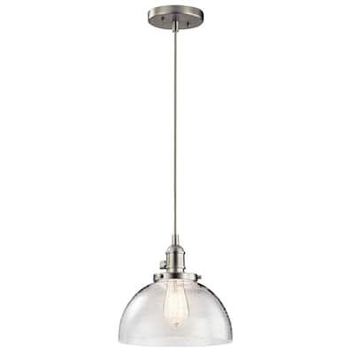 Kichler Lighting Avery 1-light Brushed Nickel Half Orb Glass Mini Pendant