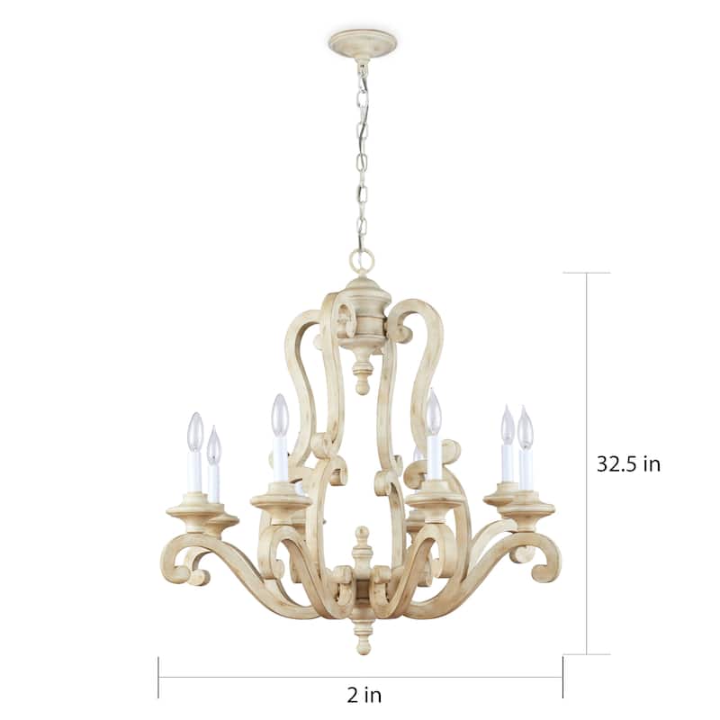 Kichler Lighting Hayman Bay Collection 8-light Distressed Antique White Chandelier
