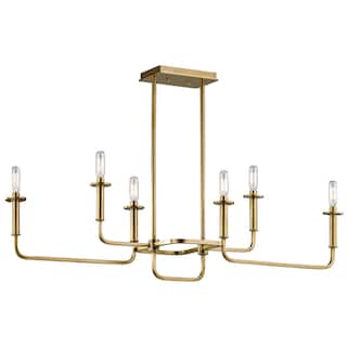 Kichler Lighting Alden Collection 6-light Natural Brass Linear Chandelier