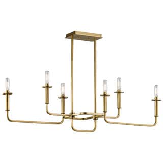 Kichler Lighting Alden Collection 6-light Natural Brass Linear Chandelier