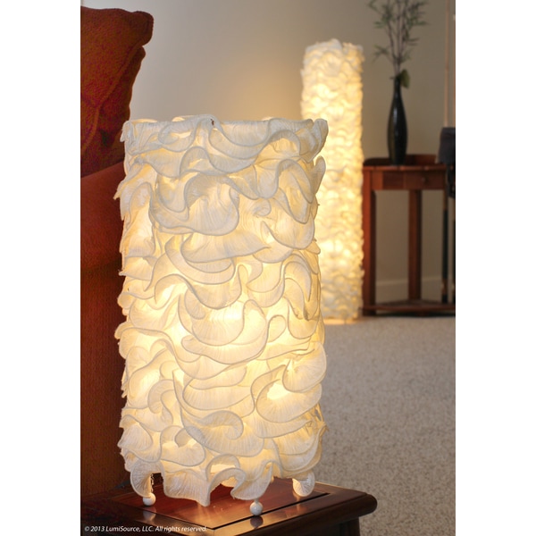 LumiSource Ivory Linen Table Lamp