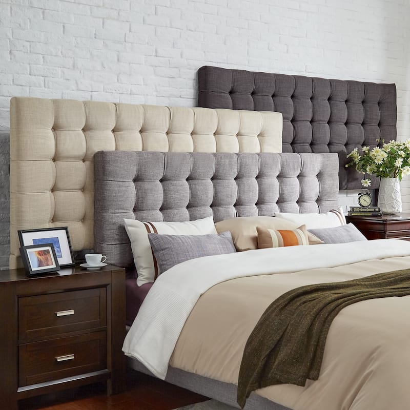 Briella Button Tufted Linen Upholstered Headboard Inspire Q Modern On Sale Bed Bath And Beyond 2873