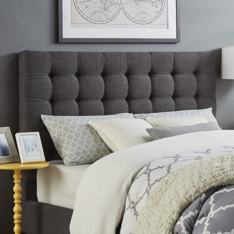 Briella Button Tufted Linen Upholstered Headboard Inspire Q Modern On Sale Bed Bath And Beyond 6874