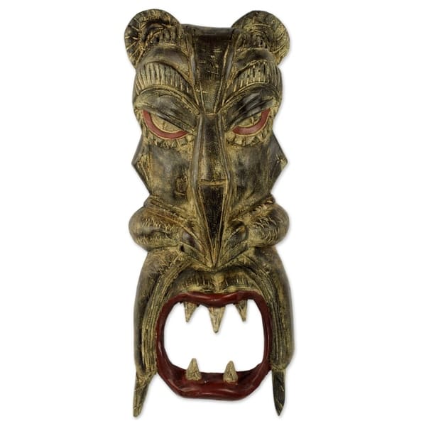 Brown Ghana Handmade Wood Mask Brown Ghana Handmade Wood Mask