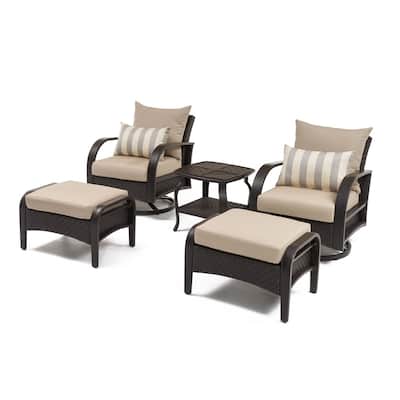 Barcelo 5 Piece Sunbrella Outdoor Patio Motion Club Set - Slate Grey