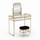 Silver Orchid Pontoppidan 2-piece Vanity Table and Stool Set - Thumbnail 2