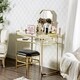 Silver Orchid Pontoppidan 2-piece Vanity Table and Stool Set - Thumbnail 1