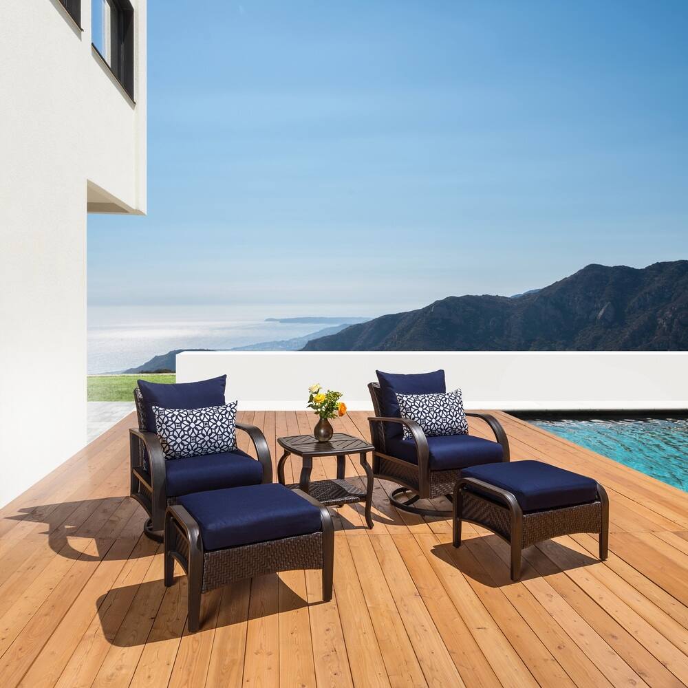 Barcelo 5 Piece Sunbrella Outdoor Patio Motion Club Set