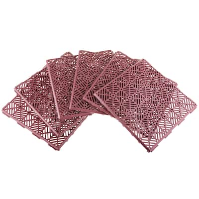 Pure Garden Interlocking Patio, Deck or Garage Floor Tiles - 12 x 12