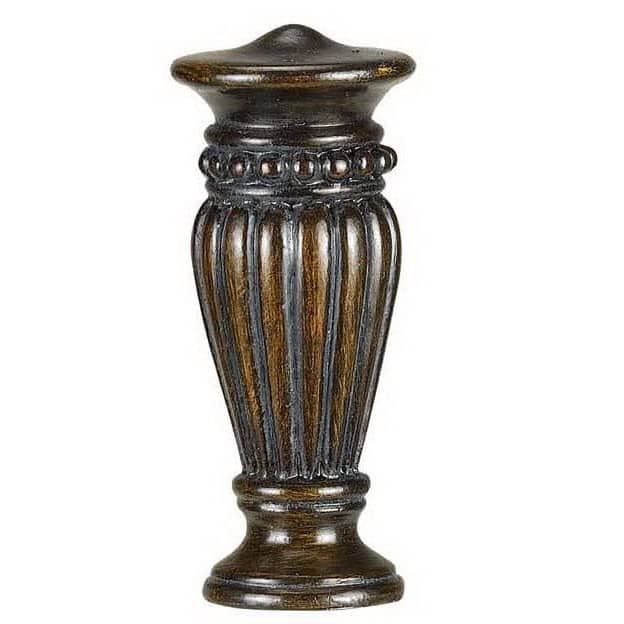 Classic 2.75-inch Brown Resin Fluted Lamp Finial