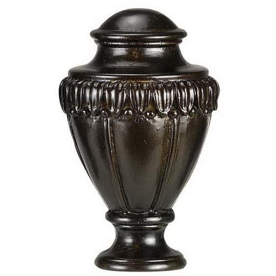 Traditional Brown Resin Urn-shaped Lamp Finial