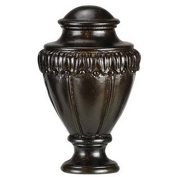 Traditional Brown Resin Urn-shaped Lamp Finial