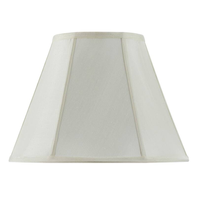 Off-white Fabric and Metal Vertical Piped Basic Empire Lampshade