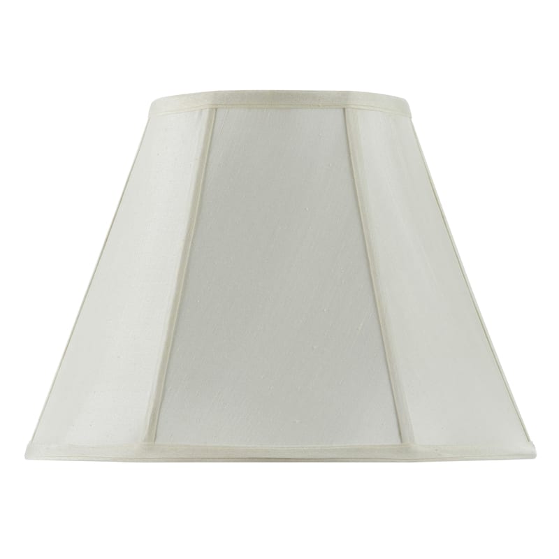 Off-white Fabric and Metal Vertical Piped Basic Empire Lampshade